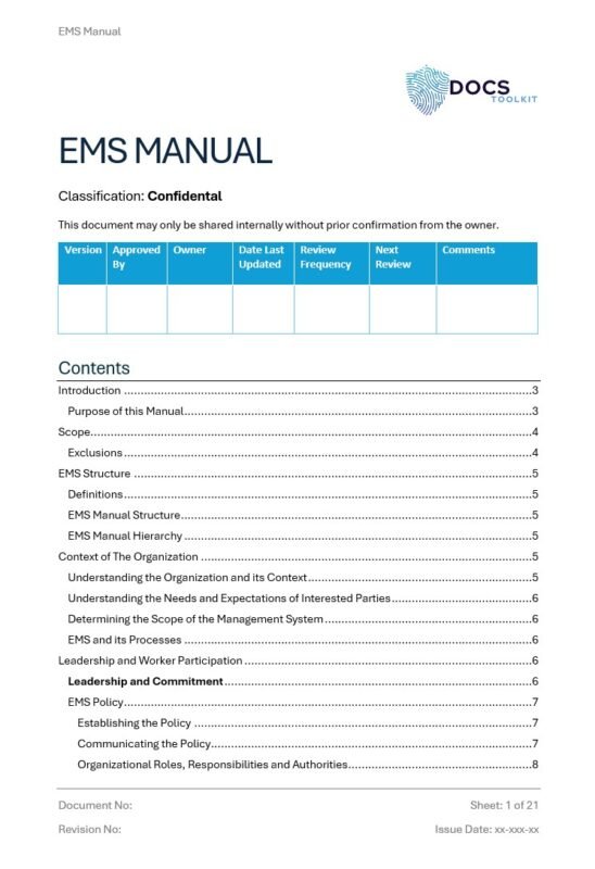 ISO 14001 - EMS Manual