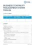ISO 22301 - BCMS Manual