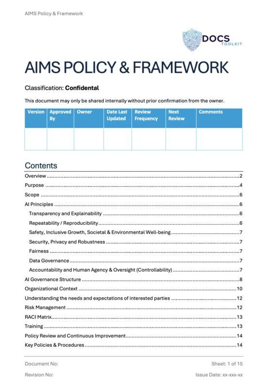 ISO 42001 - AIMS Policy