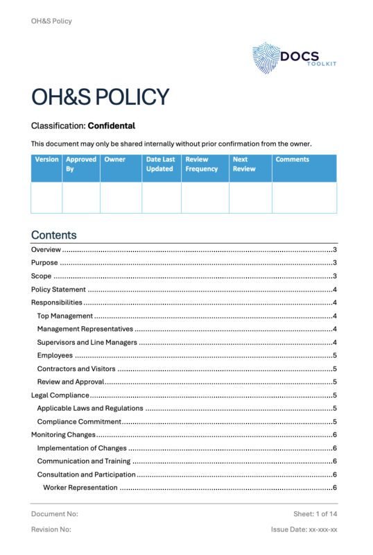 ISO 45001 OHSMS Policy